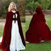 Nieuwe Gothic Hooded Fluwelen Mantel Gothic Wicca Gewaad Middeleeuwse Hekserij Larp Cape Vrouwen Bruiloft Jassen Wraps Coats201q