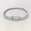 925 joyas de plata esterlina joya de 8 mm moissanite pulsera cubana vvs moissanite enlace cubano brazalete