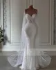 Pearls Dubai Mermaid Wedding Dress with Cape Sweetheart Beading Crystals Bridal Gown Vestido de Noiva Anpassad