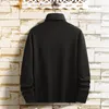 Męskie swetry 2023 Mężczyzn Turtleck Black White Knited Top Pullover Solid, Oversize, ciepłe ubranie Pull Homme Plus Size Casual