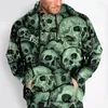 Felpa con cappuccio maschile Spazzatura vintage Skull Stampa manica lunga invernale a sfiorone oversize casual di strada con cappuccio horror