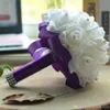 Pas cher Mousse Rose Bouquet De Mariage De Mariée Décoration De Mariage Cristaux Fleur Artificielle Demoiselle D'honneur Main De Mariée Tenant Broche Flowers259k