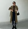 Women's Trench Coats Temperament Women Korean Style Long Buttoned Coat (with Belt)