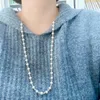 Chaînes 925 collier en argent coquille colliers de perles lumière luxe niche chandail chaîne mode ornements une variété de méthodes d'usure