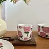 Tallrikar koreansk tjej hjärta rosa jordgubbe keramik mugg skiva huvudskål kaffekopp sallad skål havregryn