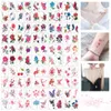 100pcs/set repeat Flowers butterfly一時的なタトゥー防水ボディアートコンシーラーステッカー使い捨てのタトゥーグ一時的