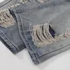 Jeans masculino envelhecido, fino, calças largas, grande, lavado, rasgado, hip hop, streetwear, perna larga, biker, jeans, Y2k, 2023