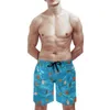 Men's Shorts Men Color Blue Light Spot 3D Printed Fashion Street Quick Dry Beach Pants With Pockets