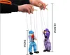 UPS 7 Style 25 cm zabawna impreza Favor Vintage Kolorowy ciąg ściągnięcia marionetka klaun drewniana marionetka ręka wspólna aktywność lalka dla dzieci prezenty hurtowe 7.23