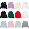 Mens Hoodie Sweatshirt Classic Embroidered Round Neck Paris Fashion Cotton Casual Long Sleeve Solid Color