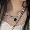 Hänge halsband trenden bohemisk pärlstav halsband sommarharts hjärta stjärna för kvinnor hawaii strand droppar estetiska smycken