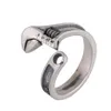 S925 Sterling Silber Vintage Schraubenschlüssel Ring aus altmodischem Design Motorrad Herren verstellbar personalisierter Hip Hop Schmuck