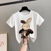 Dames T-shirt Zomer Casual Cartoon Print Ronde hals Korte mouw Losse T-shirts Damesmode Oversized Y2K Patchwork Baggy Tees Tops 230721