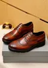 2023 Men Party Wedding Formal Dress Shoes Casual High Quality Brand Business Offords Oxfords äkta läderdesigner Flats Storlek 38-45