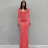 Casual Dresses Sexy Women Long Sleeve Gowns Low Cut Y2K Clothes Club Birthday Party Streetwear Holiday Elegant Outfits Bodycon Maxi