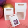 Confezione regalo Color Kids Kraft Paper Forniture per feste di compleanno Candy Wrapping Bag Clear PVC Window Present Case Package