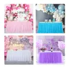 Table Skirt Sweet Decoration Birthday Cloth Wedding Home Accessories Party Tulle Covers White Pink Purple Tablecloth Rectangular 230721