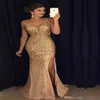 2019 Nouvelle robes de soirée de sirène perle en or de luxe longue