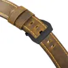 Skicka äkta kalvläderklocka Rem armband Watch Bands Brown Watchband för Pan 22mm 24mm 26mm Erai284d