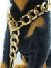 Dog Collars Fashion Metal P ChokeChain Gold Slip Collar Luxury Design Durable Training Necklace Large Dogs Pet Jewelry Puppy Accessory