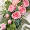 Decorative Flowers Elegant Wedding Sign Artificial Flower Swag For Garden Party Reception Entrance Welcome Floral Decor