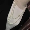 Kvinnors tröja kedja hänge halsband ccity märke smycken designer lyx c logo höst och vinter choker pärla långkedja 6234