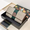 Ophidia Continental Standard Long Portfel Cover with Green Red Stripe 523153 Zippy Card Holders Classic Vintage Purse295y