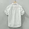 Men's Casual Shirts Stripe For Mens 2023 Summer Short Sleeve Turn Down Collar Men Clothing Trends Slim Fit Type