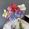Fleurs décoratives Décoration de jardin Simulation Tulipe Faux Festival Décor Fleuristes Branches Artificielles Impression 3D Soie Rose Fleur
