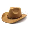 2023 NEUE Wildleder Fedora Hut Cowboy Jazz Top Hüte für Frauen Männer Fedoras Breite Krempe Kappe Outdoor Reise Filz Kappen trilby Weihnachten Party Geschenk 6 farben