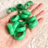 Cluster Rings Natural Green Original Ecological Pattern Emerald Jade Stones Band Ring Jewellery Lucky Accessories Handmade