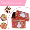 Storage Bottles Gift Box Christmas Candy Containers Tinplate Cookie Sugar Case Jar Tins