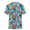 Męskie koszule T Letnie krótkie rękawe o-deterk top 3D drukowane luźne swobodne hawajskie proste prosty rozmiar retro młodzieżowe turnie kwiatowe