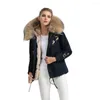 Women's Fur Est Fashion Beaded Clothes Natural Faux Rex Parka Women Short Garment With Nice And Big Collar