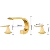 Badrumskran Rose Guld utbredd bassäng kran Black Tap Luxury Gold Basin Mixer Hot och kallt duschrum diskbänk kran