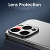 Custodia per telefono in alluminio di lusso per iPhone 14 13 Pro Max Plus Metal Lens Protection TPU Frame di disegno Coperchio