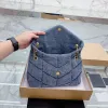 2024 Denim Loulou Puffer Luxurys Designers Sacs à bandoulière 30cm 9A Qualité Femme Mode Sacs à main Messenger Crossbody Dames Chaîne d'or Totes Bourse