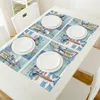 Runner da tavola 4/6 pezzi Set tappetini Stile mediterraneo Faro Stella marina Ancora Tovagliolo Accessori per la cucina Home Party Decor Tovagliette