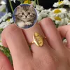 Anelli personalizzati per foto di animali domestici per donne in acciaio inossidabile con nome personalizzato inciso cane gatto anello gioielli mamma miglior regalo per lei