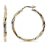 Studörhängen Nurmwung Simple Style Womens Small Gold Color Hoop Twisted Party Rock Gift Jewelry Wholesale