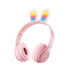 auricolari wireless cuffie per orecchie di coniglio con microfono cuffie bluetooth pieghevoli per ragazze carine per cuffie da gioco per bambini