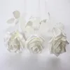 Kwiaty dekoracyjne 10pcs/Lot White Rose Artificial Flower Pe Flash for Home Wedding Decoration Single Christmas Party Fake Branch