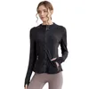 lu-001 Dames Slank Yogajack Fitness Herfst Effen Ademend Workout Gymjas Hardlopen Sport Sweatshirts Rits Nylon Strakke tops S-9