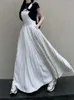 Skirts Spring Summer Long White Skirt Women Korean Casual High Waist Pleated Suspender Oversize 4XL Lolita Cute Jumpsuits