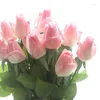 Fiori decorativi 10 pz/lotto bocciolo di rosa artificiale vero tocco fiore decorazione della casa matrimonio finto display sposa mano che tiene bouquet di rose