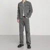 Mäns jackor 2023 Koreansk modebedömd denim passar Streetwear Solid Color Loose Cowboy and Jeans 2 Piece Sets Jacket Men