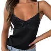 Camisoles Tanks 2023 Summer Women S Lace Stitching Camisole Tank Tops - Gilet de culture sans manches à la mode et sexy pour vêtements décontractés