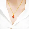 Anhänger Halsketten Koreanische Süße Natürliche Stein Für Frauen Glänzende Strass Kupfer Farbe Link Kette Charme Choker Halskette Schmuck