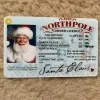 Plast Santa ID -kort Nyhet Lost Sleigh Flying License Christmas Eve Box Filler Gift Santa Claus Driver 'License grossist