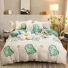 Ensembles de literie YanYangTian motif de dessin animé 4 pièces drap plat housse de couette taie d'oreiller lit familial ensemble pour enfants 230721